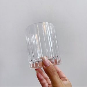 Art Deco Style Old Fashioned Etched Crystal Glasses 4” High Pair